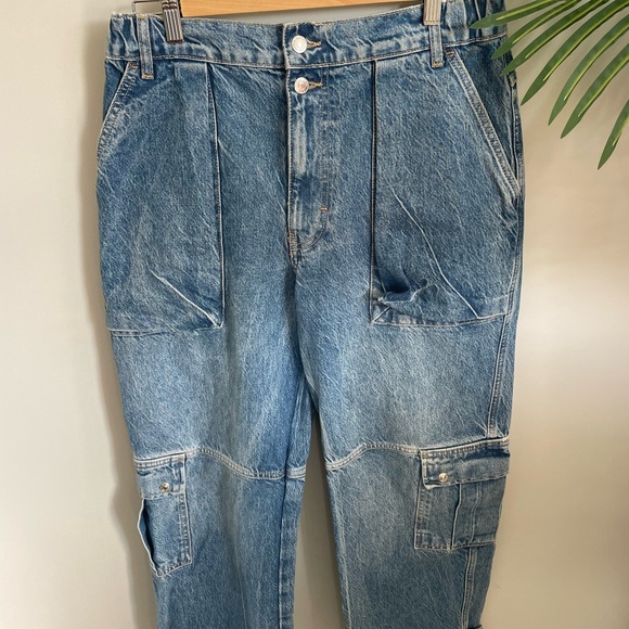 FREE PEOPLE Cargo Denim Jeans - Picture 7 of 13
